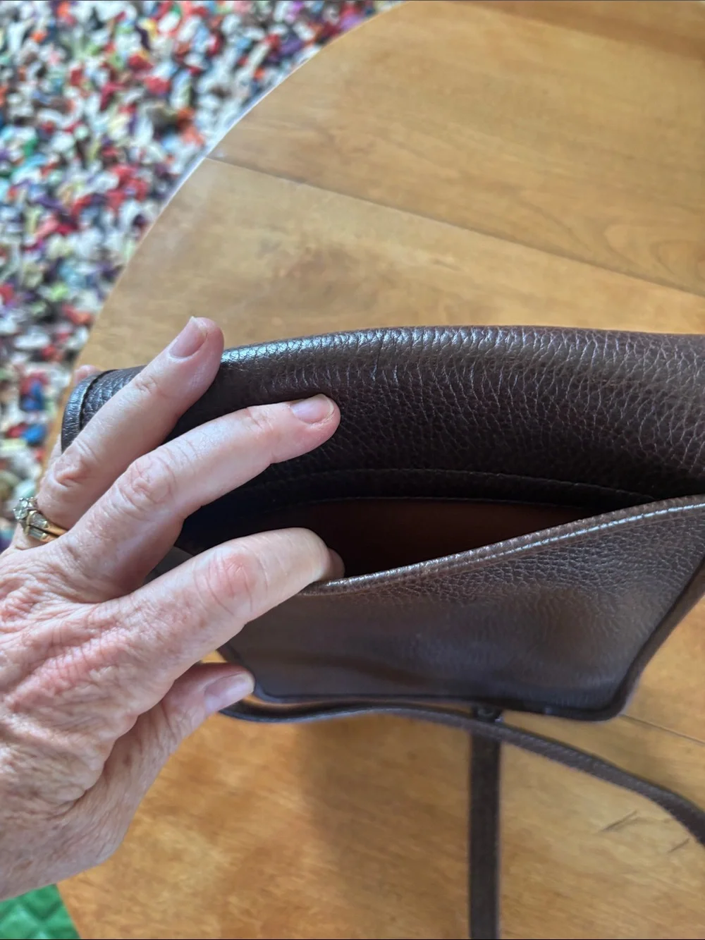 Dark Brown Leather Crossbody Bag - Classic Everyday Carry